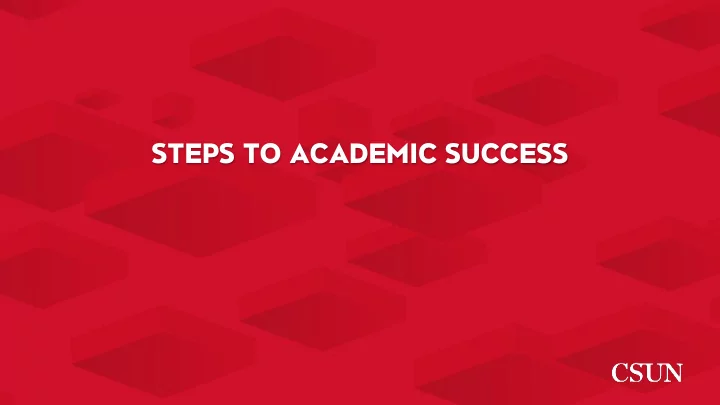 steps to academic success