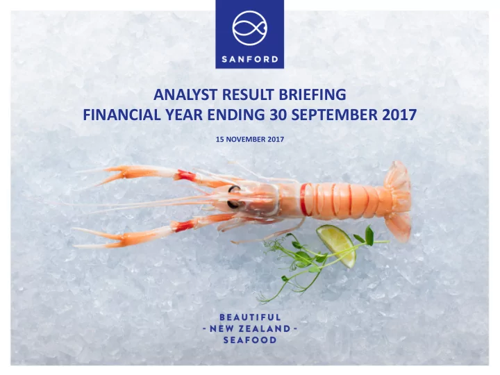 analyst result briefing financial year ending 30