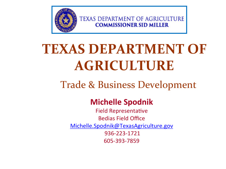 texas department of agriculture