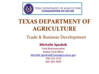 TEXAS  DEPARTMENT  OF          AGRICULTURE