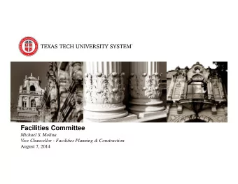 Facilities Committee  Michael S. Molina  Vice Chancellor - Facilities Planning &amp; Construction