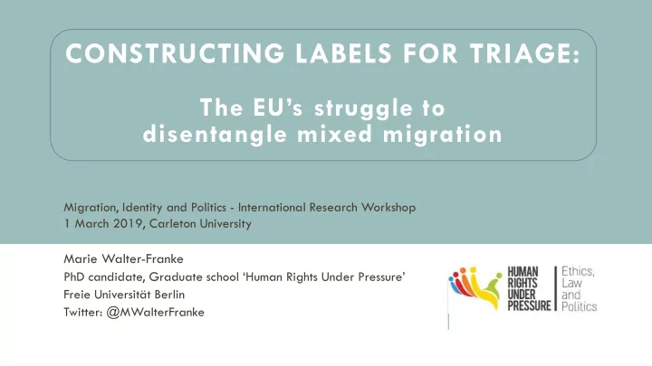 constructing labels for triage