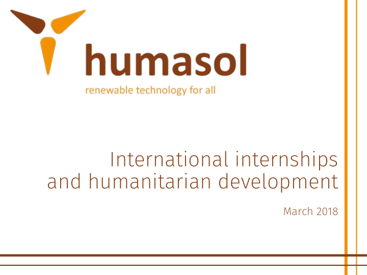 international internships and humanitarian development