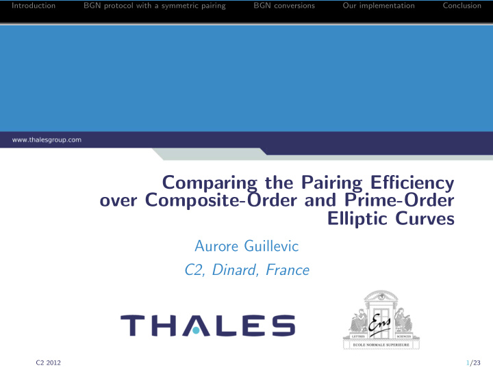 comparing the pairing efficiency over composite order and