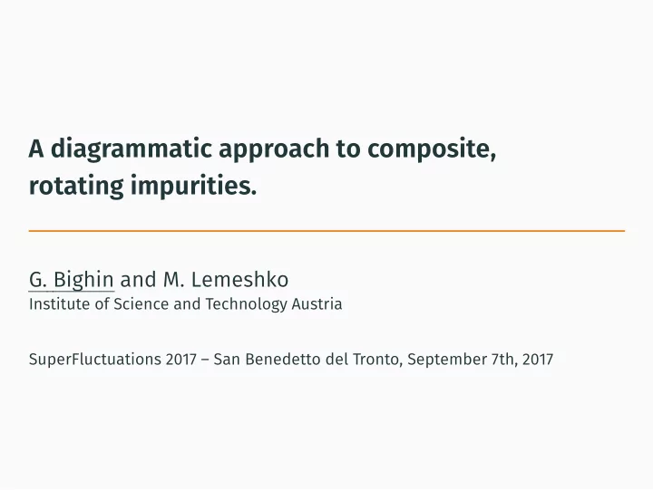 a diagrammatic approach to composite rotating impurities