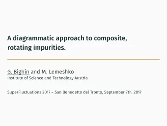 A diagrammatic approach to composite,  rotating impurities.  G. Bighin and M. Lemeshko  Institute