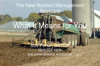 What It Means for You  Sue Porter, DATCP  (608)224-4605  sue.porter@datcp.state.wi.us  Non-Point