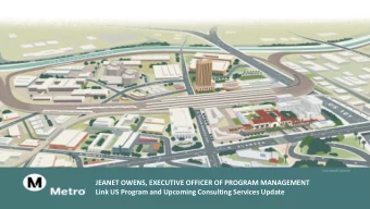 JEANET OWENS, EXECUTIVE OFFICER OF PROGRAM MANAGEMENT  Link US Program and Upcoming Consulting