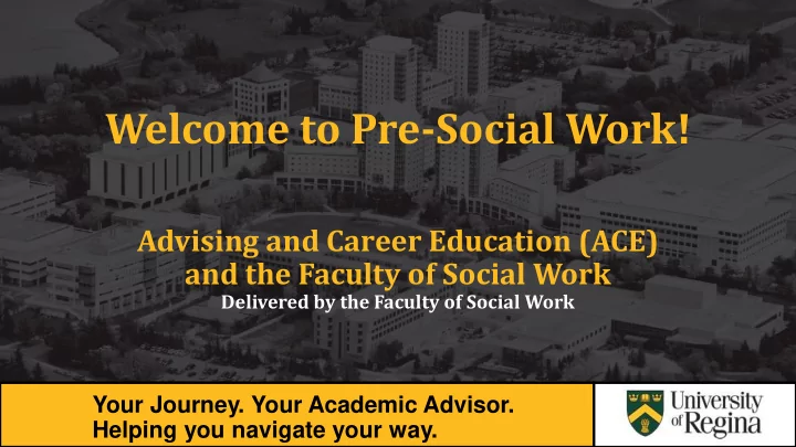 welcome to pre social work