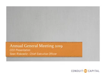 Annual General Meeting 2019  Disclaimer This presentation (the Presentation), is being