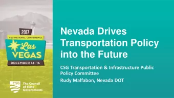 Transportation Policy  into the Future  CSG Transportation &amp; Infrastructure Public  Policy