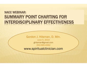 SUMMAR  SUMMARY POINT CHARTING F  POINT CHARTING FOR  R  INTERDISCIPLINAR  INTERDISCIPLINARY