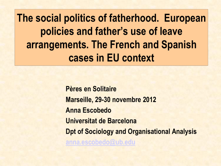 policies and father s use of leave