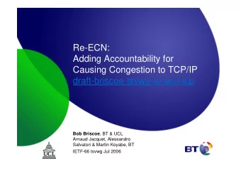 Re-ECN:  Adding Accountability for  Causing Congestion to TCP/IP  draft-briscoe-tsvwg-re-ecn-tcp