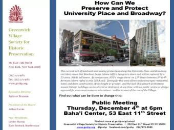 AGENDA  Discuss planned Bowlmor development  Look at measures which could prevent  further