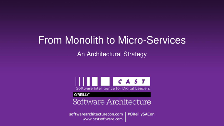 from monolith to micro services