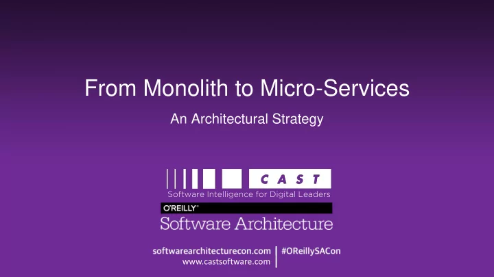 from monolith to micro services