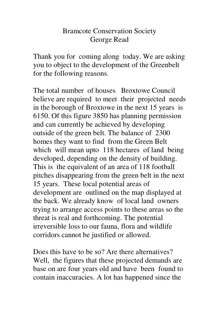 bramcote conservation society george read thank you for