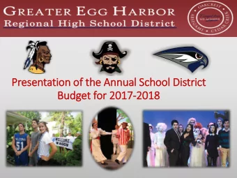 Presentation of  f th  the Annual Sc  School Dis  istrict  Budget for 2017-2018  2018  Annual
