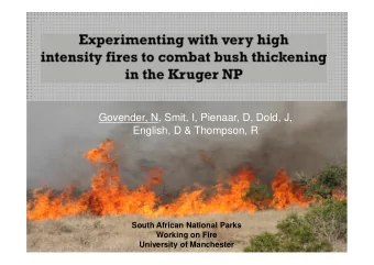 Govender, N, Smit, I, Pienaar, D, Dold, J,  English, D &amp; Thompson, R  South African National