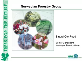 Norwegian Forestry Group  Sigurd Ole Ruud  Senior Consultant  Norwegian Forestry Group  Norwegian