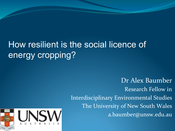 how resilient is the social licence of energy cropping