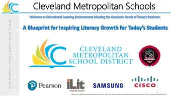 Cle  Cleveland  land Me  Metr  tropolitan  opolitan Sch  chools  ools Great Teachers  Great