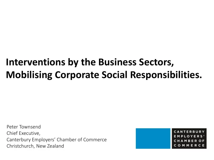 interventions by the business sectors mobilising