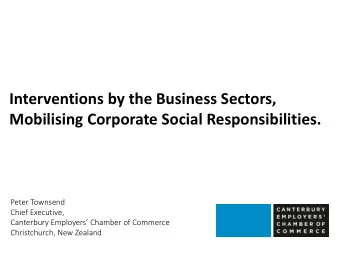 Interventions by the Business Sectors,  Mobilising Corporate Social Responsibilities.  Peter