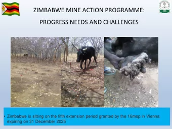 PROGRESS NEEDS AND CHALLENGES Goal: A mine/ERW -free Zimbabwe where women, girls, boys and men