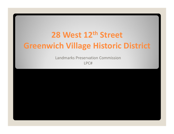 28 west 12 th street greenwich village historic district