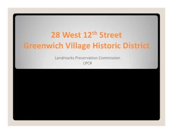 28 West 12 th Street  Greenwich Village Historic District  Landmarks Preservation Commission  LPC#