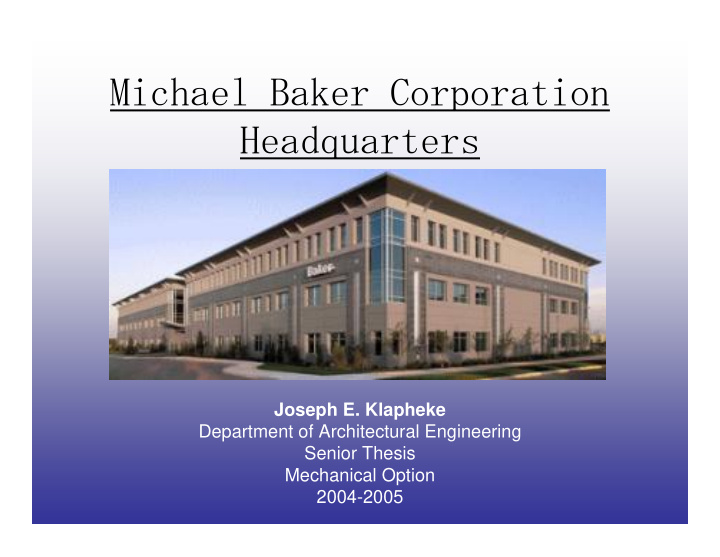 michael baker corporation headquarters