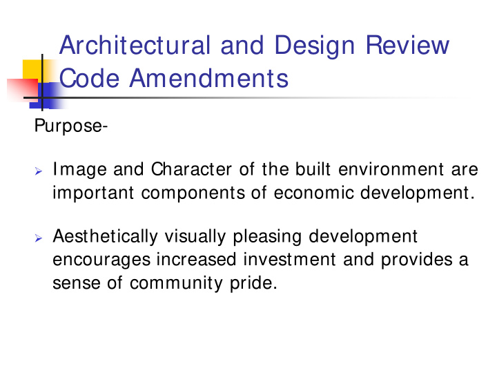architectural and design review code amendments