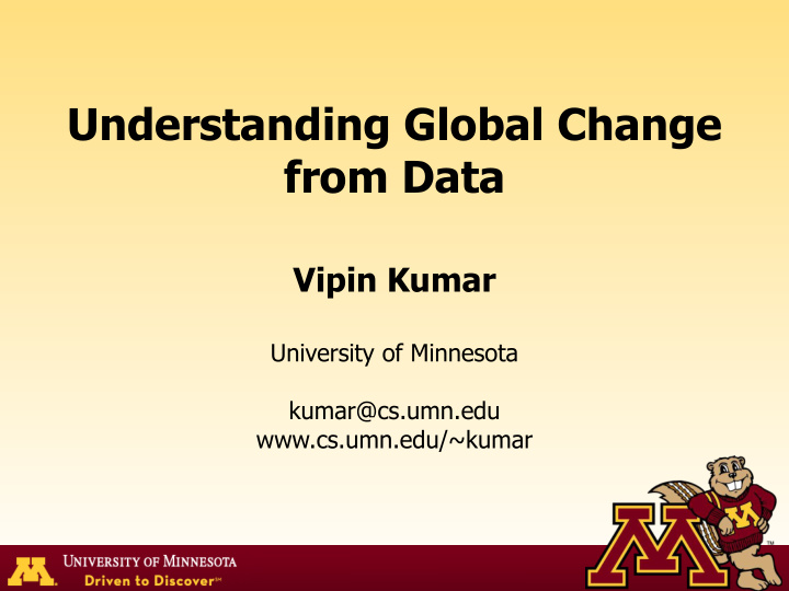 understanding global change