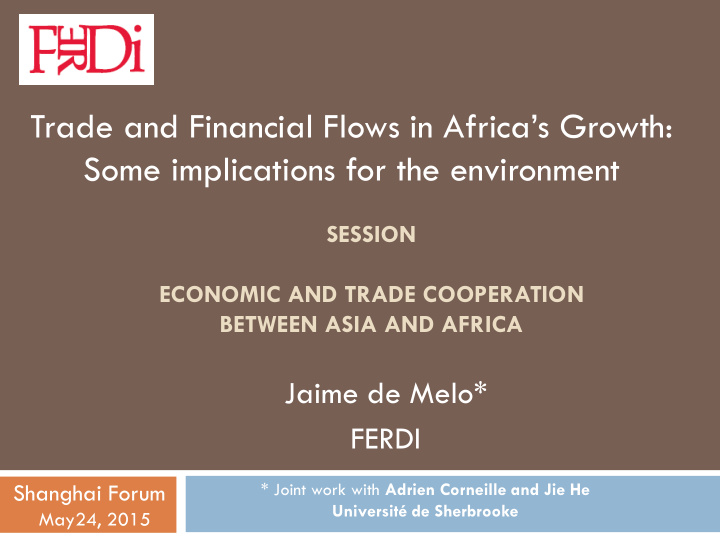 trade and financial flows in africa s growth