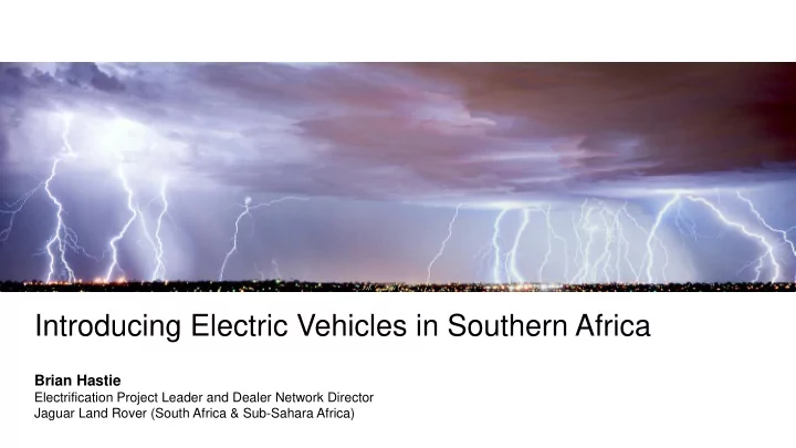 introducing electric vehicles in southern africa