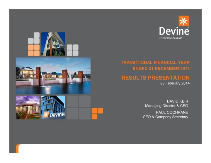 results presentation