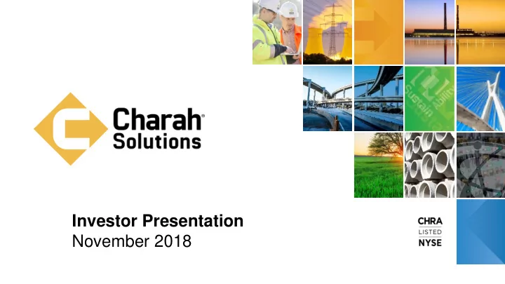 investor presentation november 2018 disclaimer