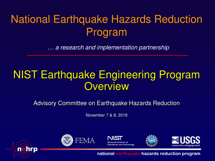 national earthquake hazards reduction program