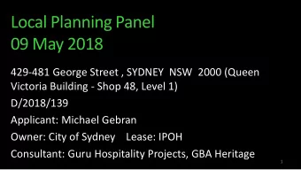 Local Planning Panel  09 May 2018  429-481 George Street , SYDNEY  NSW  2000 (Queen  Victoria