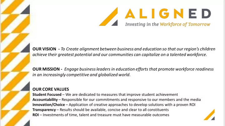 our vision to create alignment between business and