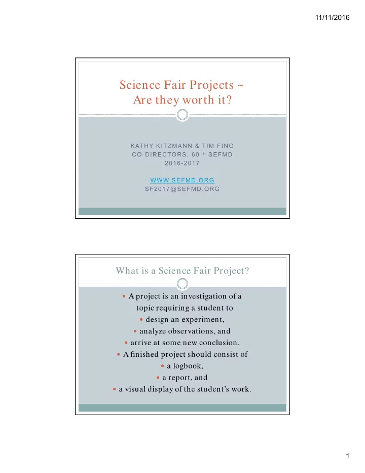 science fair projects are they worth it