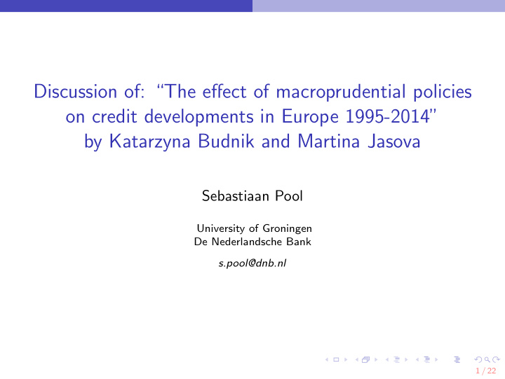 discussion of the effect of macroprudential policies on