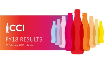FY18 RESULTS  28 February 2019, Istanbul  Forward-Looking Statements This presentation includes