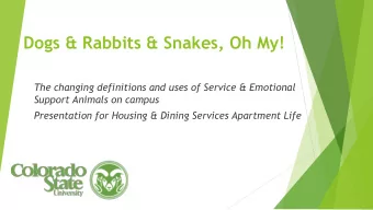 Dogs &amp; Rabbits &amp; Snakes, Oh My!  The changing definitions and uses of Service &amp;