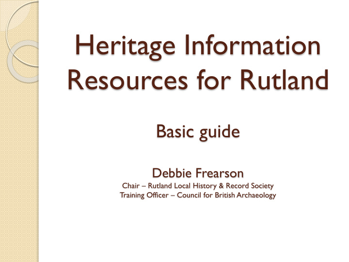 heritage information resources for rutland