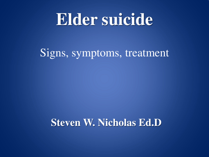 elder suicide