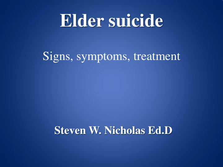 elder suicide