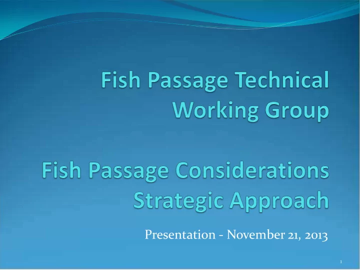 presentation november 21 2013